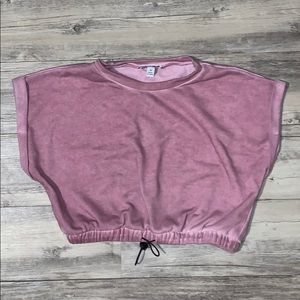 Blush Pink Fashion velour Nova Crop Top